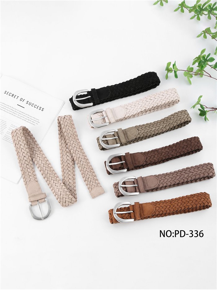 Cintura intrecciata effetto scamosciato