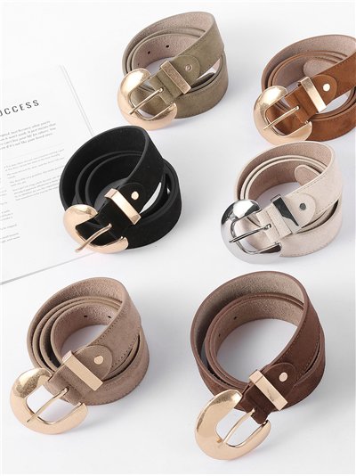 Cinturón efecto ante con hebilla ovalada