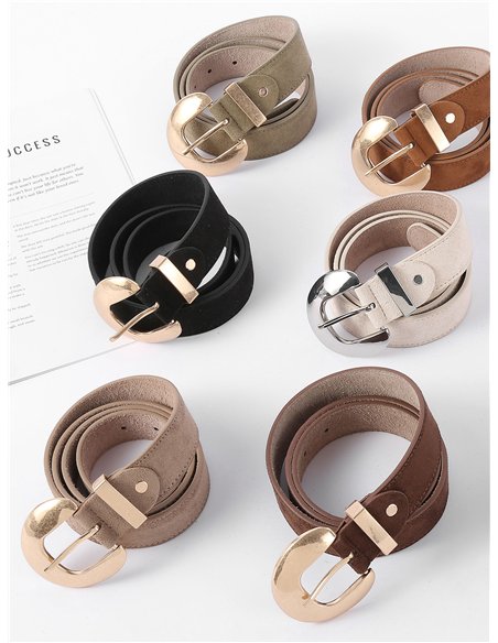 Ceinture en imitation daim avec boucle ovale