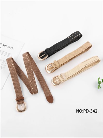 Cinturón trenzado de rafia con tachas 2