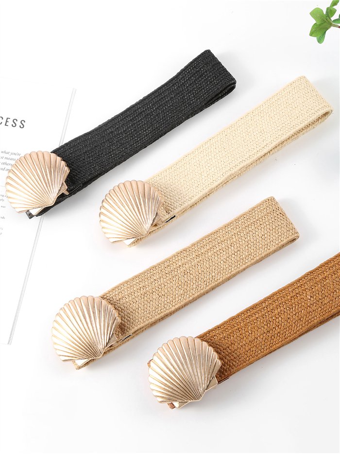 Cinturón elástico con hebilla concha