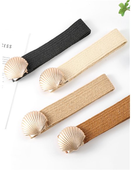 Cinturón elástico con hebilla concha