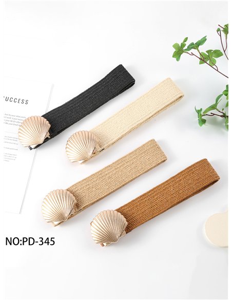 Cinturón elástico con hebilla concha