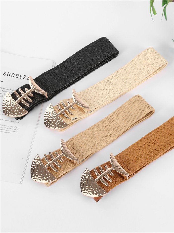 Cintura elastica con fibbia a spina di pesce