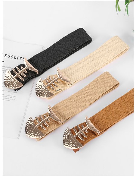 Cintura elastica con fibbia a spina di pesce