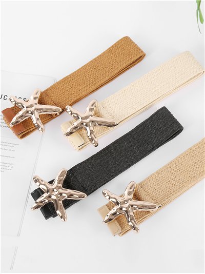 Cinturón elástico con hebilla estrella de mar