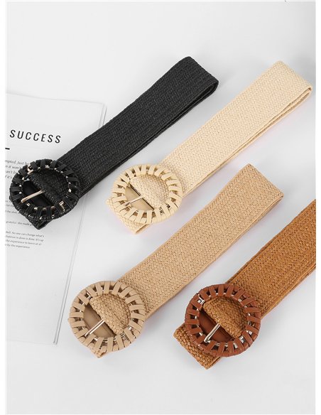 Wrapped round buckle belt