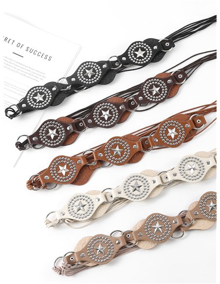 Western-Gürtel mit Sternen und Fransen