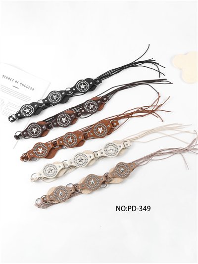 Cinturón western con estrellas y flecos 2