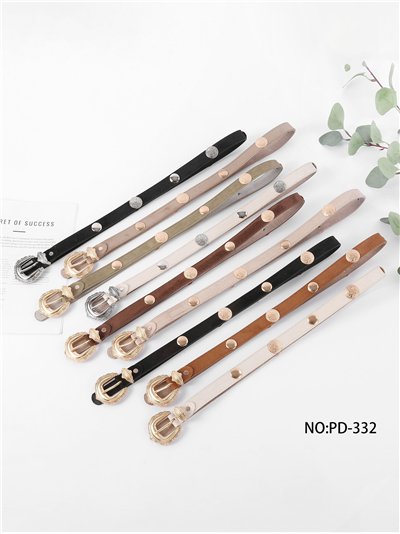 Cinturón fino efecto ante western con hebilla vintage 2