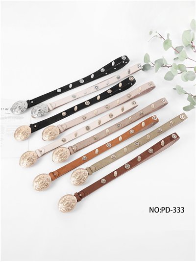 Cinturón fino efecto ante western con tachas 2