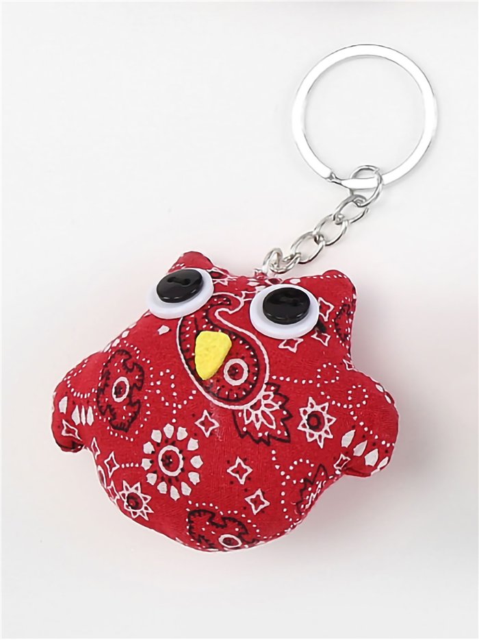 Llavero textil búho estampado