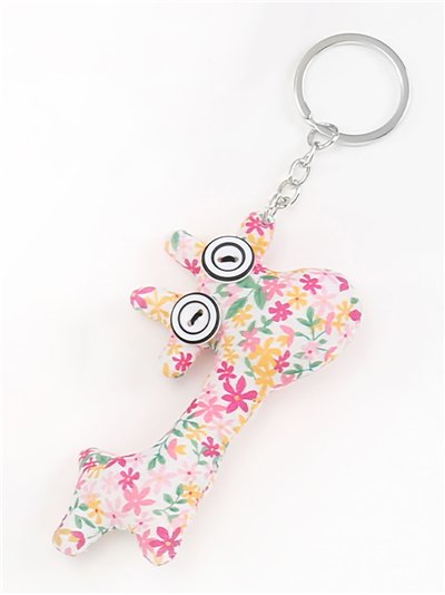 Llavero textil jirafa divertida