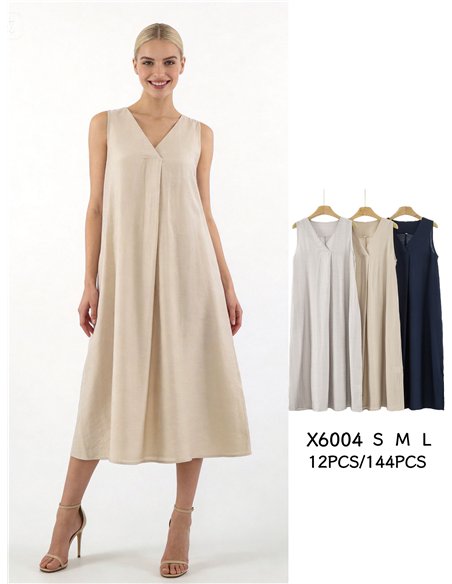 Sleeveless flowy midi dress