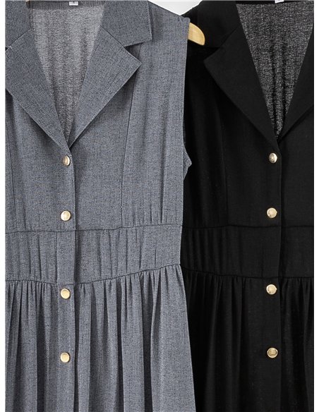 Vestido camisero largo sin mangas