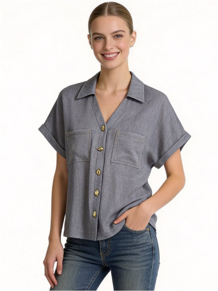 Camicia a maniche corte con tasche