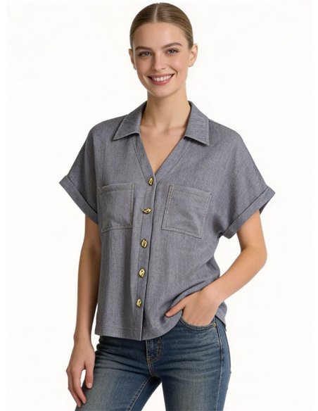 Camicia a maniche corte con tasche