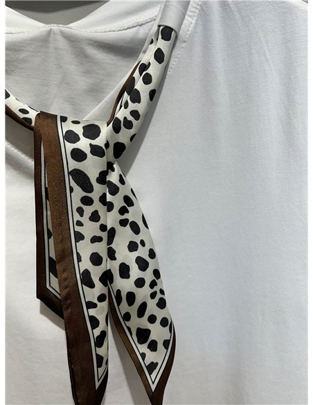 T-Shirt mit bedrucktem Halstuch