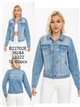 Chaqueta denim bordada multicolor