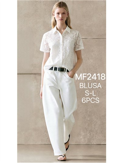 Camisa de encaje con manga corta 2