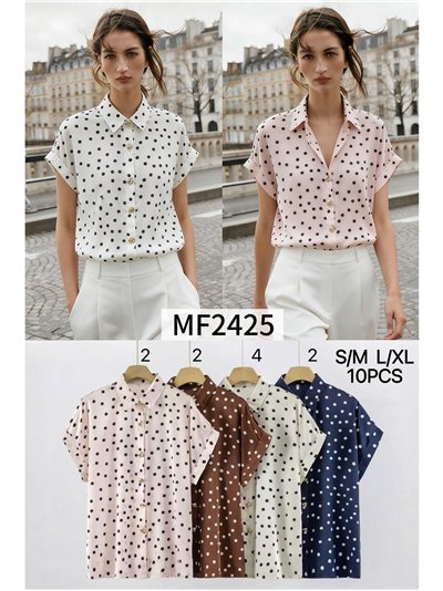 Camisa satinada de lunares 2