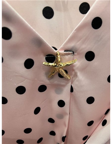 Camicetta a pois con scollo a V