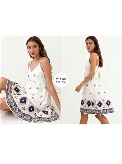 Vestido boho bordado de tirantes 2