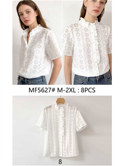 Blusa de encaje con volante 2