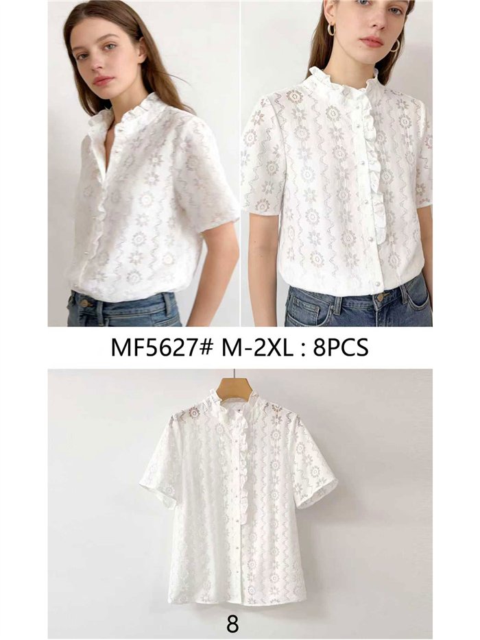 Chemisier en dentelle à volants