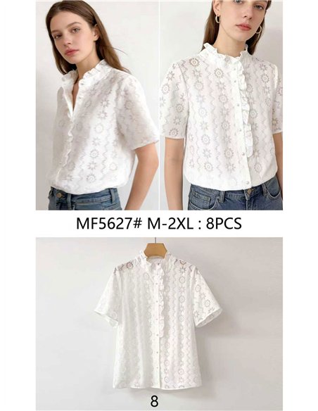 Chemisier en dentelle à volants