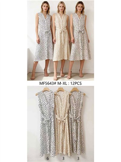 Vestido midi de lunares sin mangas 2