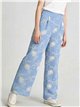 Pantalón recto bordado floral