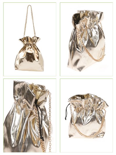 Bolso bombonera metalizado con cadena 2