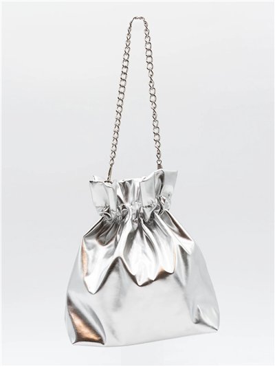 Bolso bombonera metalizado con cadena 2