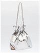 Bolso bombonera metalizado con cadena