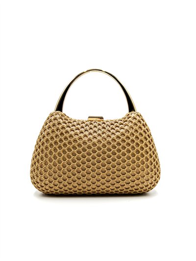 Bolso de fiesta de rejilla con asa rígida