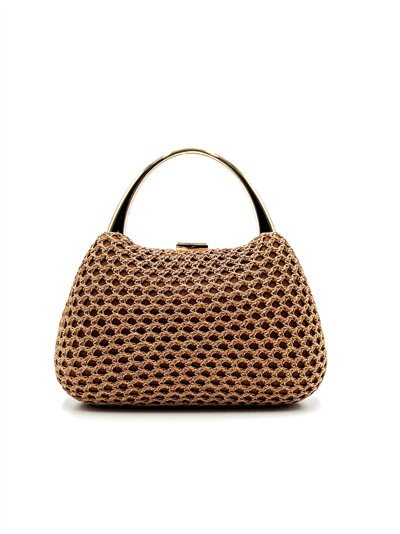 Bolso de fiesta de rejilla con asa rígida