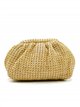 Ruched raffia evening clutch