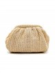 Ruched raffia evening clutch