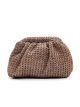 Ruched raffia evening clutch