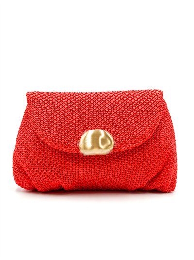 Cartera de fiesta rafia con cierre efecto metálico