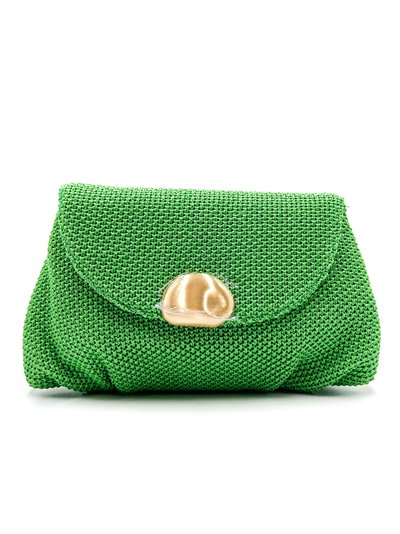 Pochette de soirée en raphia avec fermoir à effet métallique 2