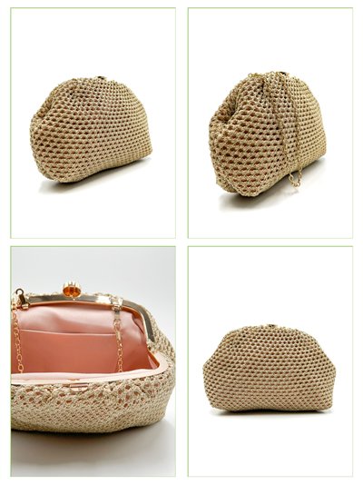 Cartera de fiesta de rejilla metalizada 2