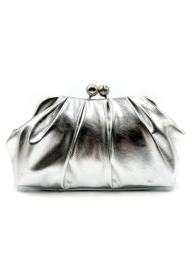 Cartera de fiesta metalizada con fruncido