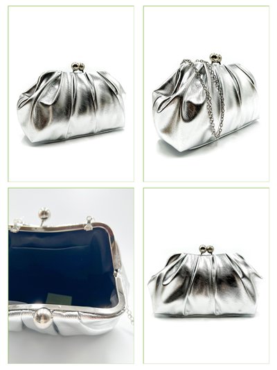 Cartera de fiesta metalizada con fruncido 2