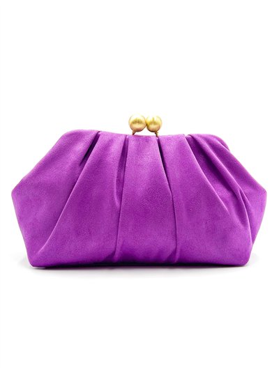 Clutch de festa com efeito camurça e franzido.