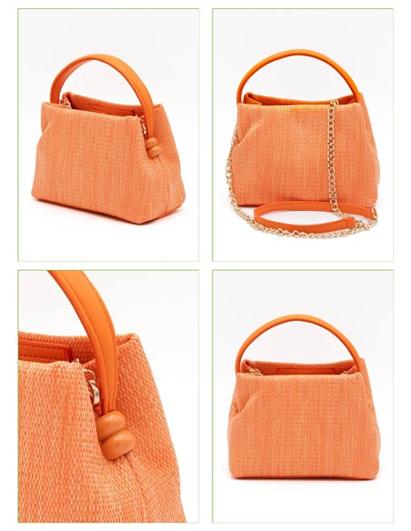 Bolso de fiesta texturizado con asa redonda