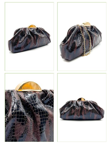 Snake effect evening clutch