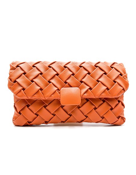 Bolso de fiesta trenzado con solapa