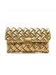 Bolso de fiesta trenzado con solapa